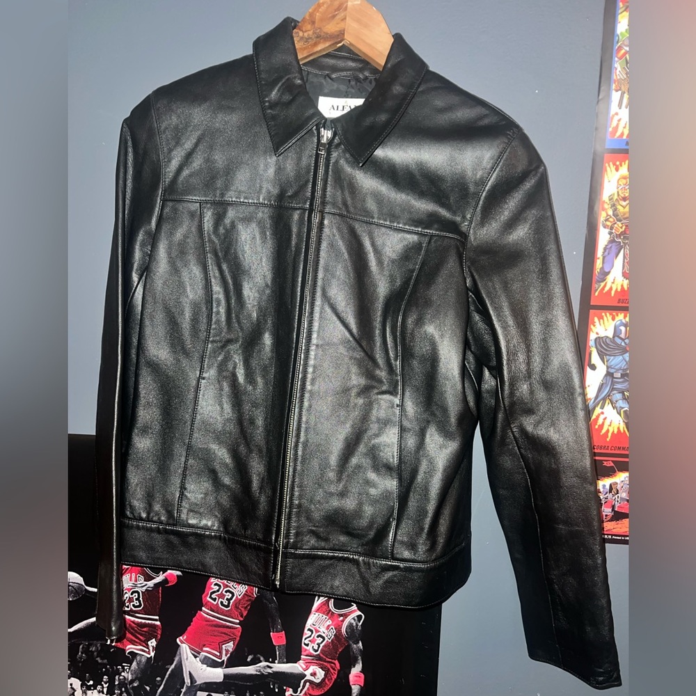 Alfani full zip genuine leather jacket